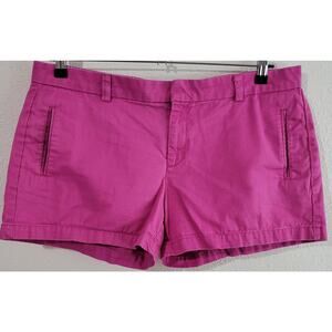 JCP Pink Flat Front Chino Women's Shorts 14 Pockets Soft Lightweight Belt Loops